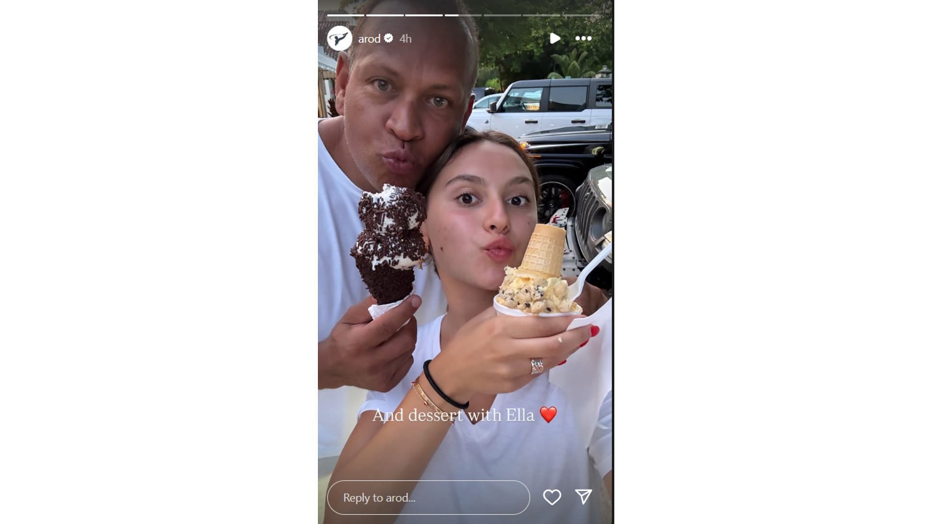 Alex Rodriguez's Instagram story with his daughter Ella (Source: Instagram @arod)